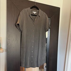 Lucky Brand Charcoal Button-Up Dress